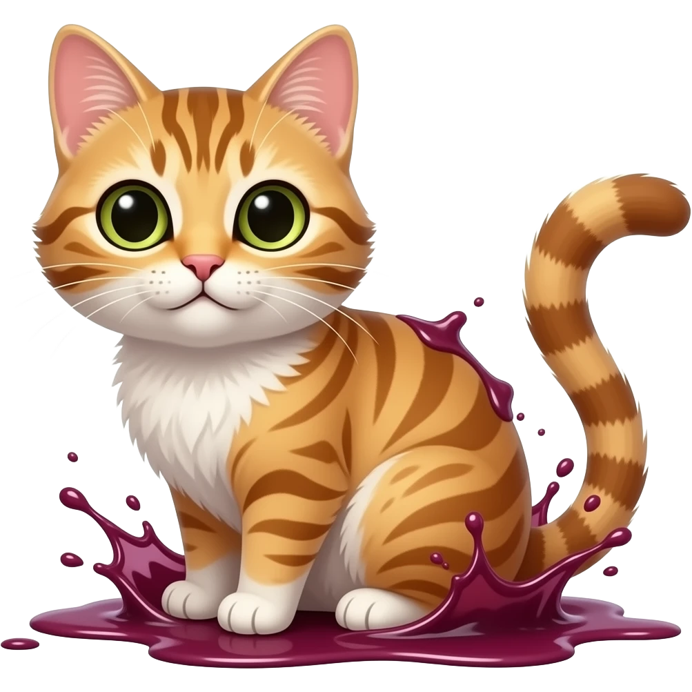 wine splash on cat emoji
