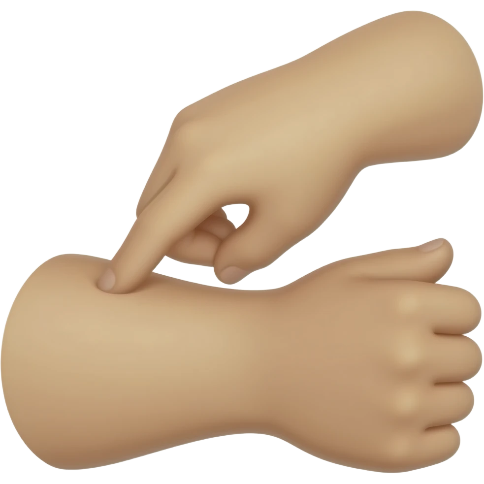 hand touch another arm emoji