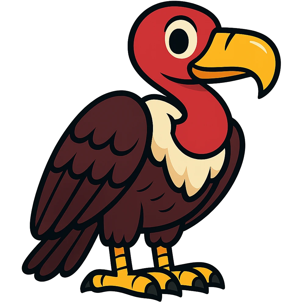 buzzard, vibrant cartoon style emoji