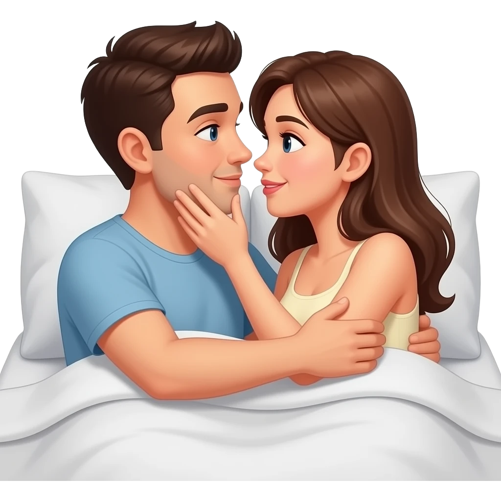 um casal transando em cima da cama emoji