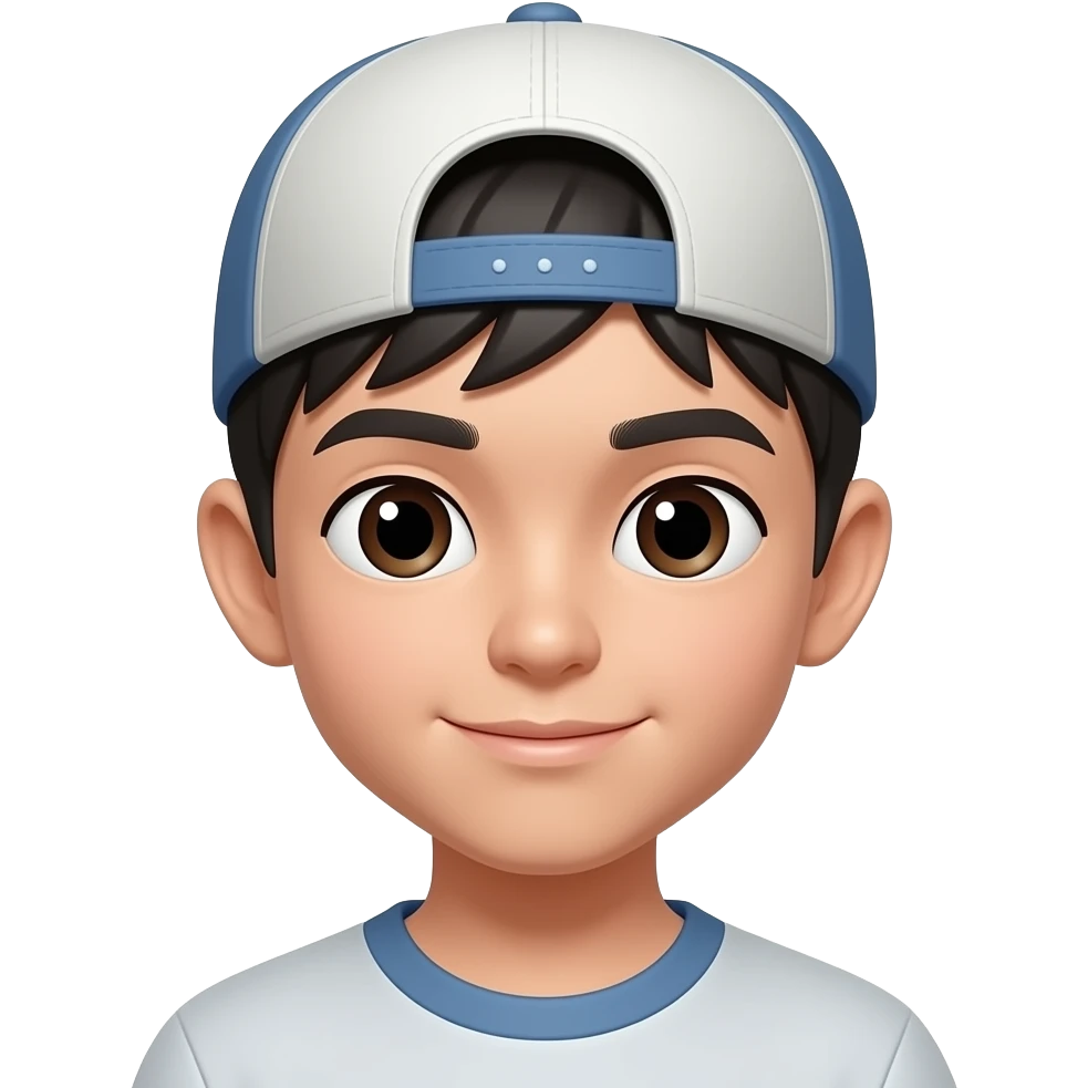 asian boy head with cap Light Skin Tone emoji