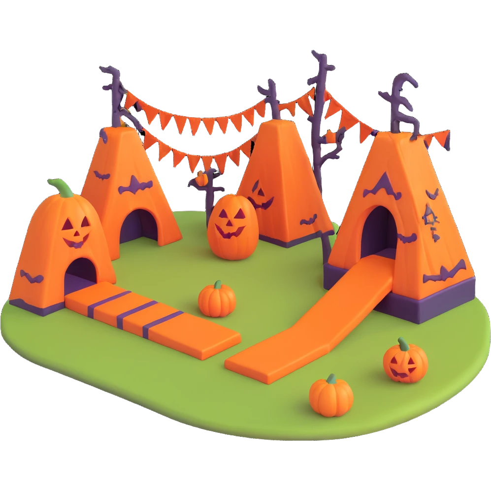 Halloween obstacle course emoji