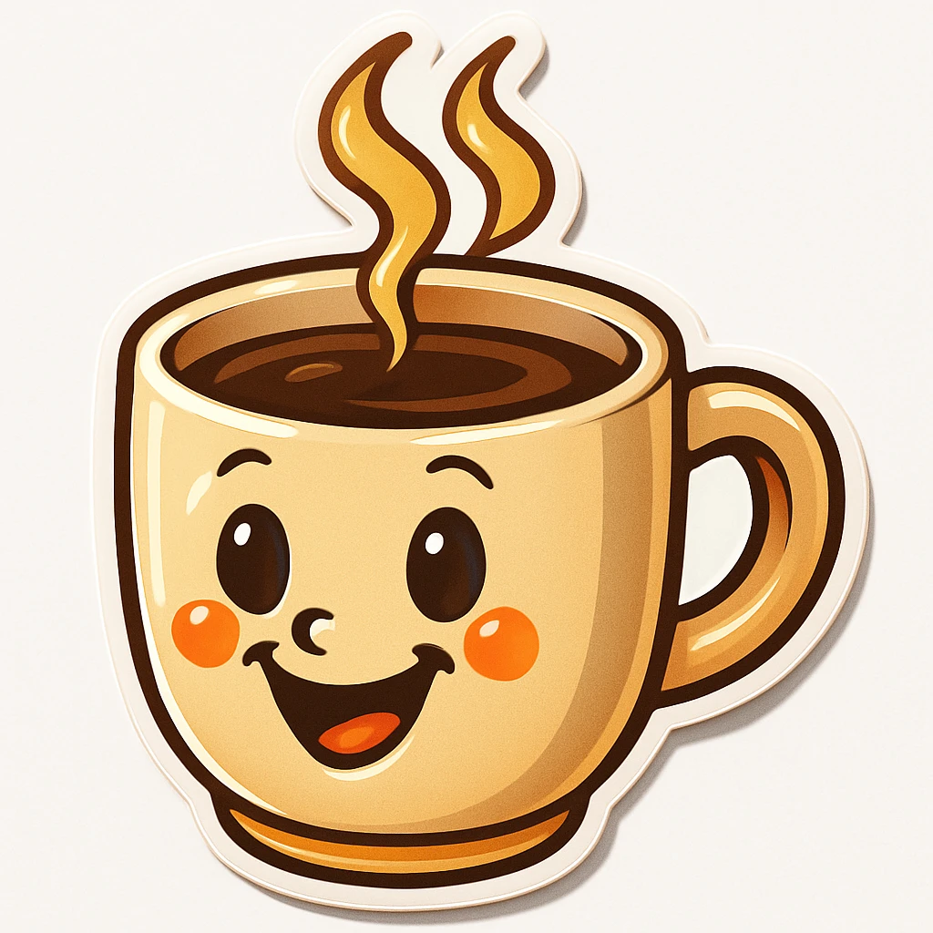 Place the coffee emoji on a plain white background. emoji