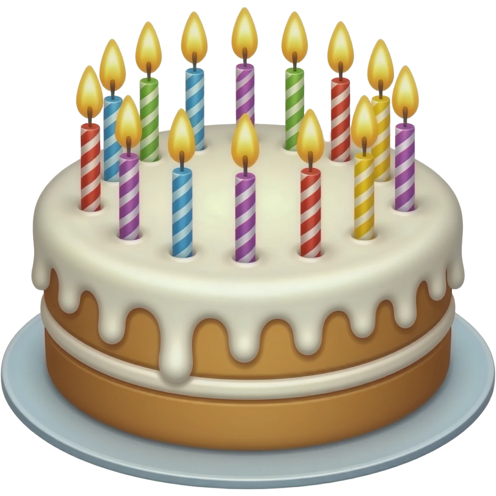birthday cake with 21 candles emoji