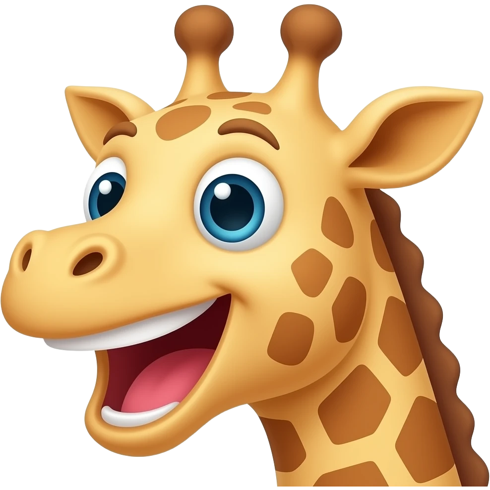 Einfacher Giraffenkopf laut lachen emoji