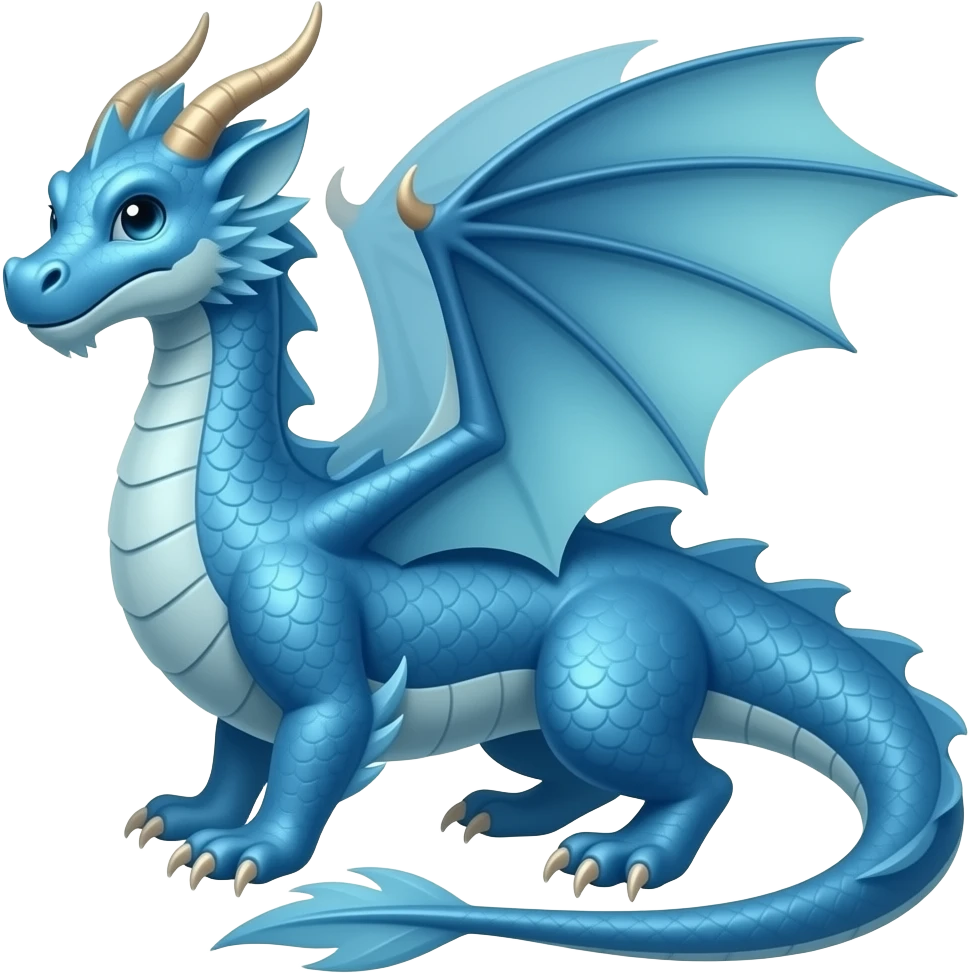 Dragon bleu no. Réaliste emoji