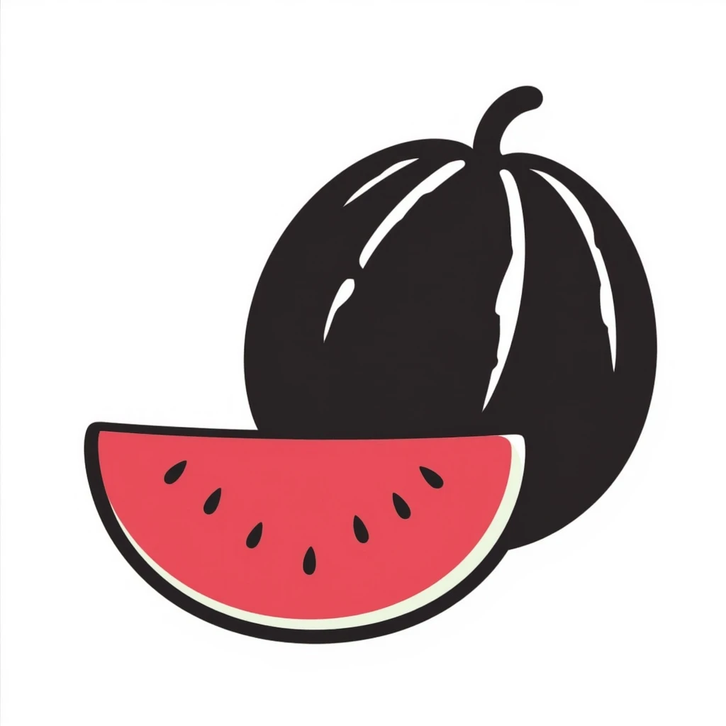 a whole watermelon and a watermelon cut in half, both shown together emoji