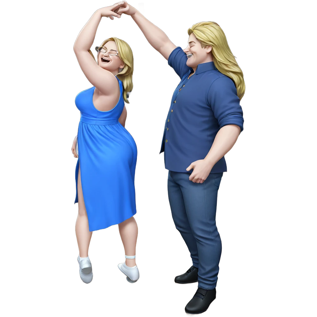 dancing couple with closed eyes emoji