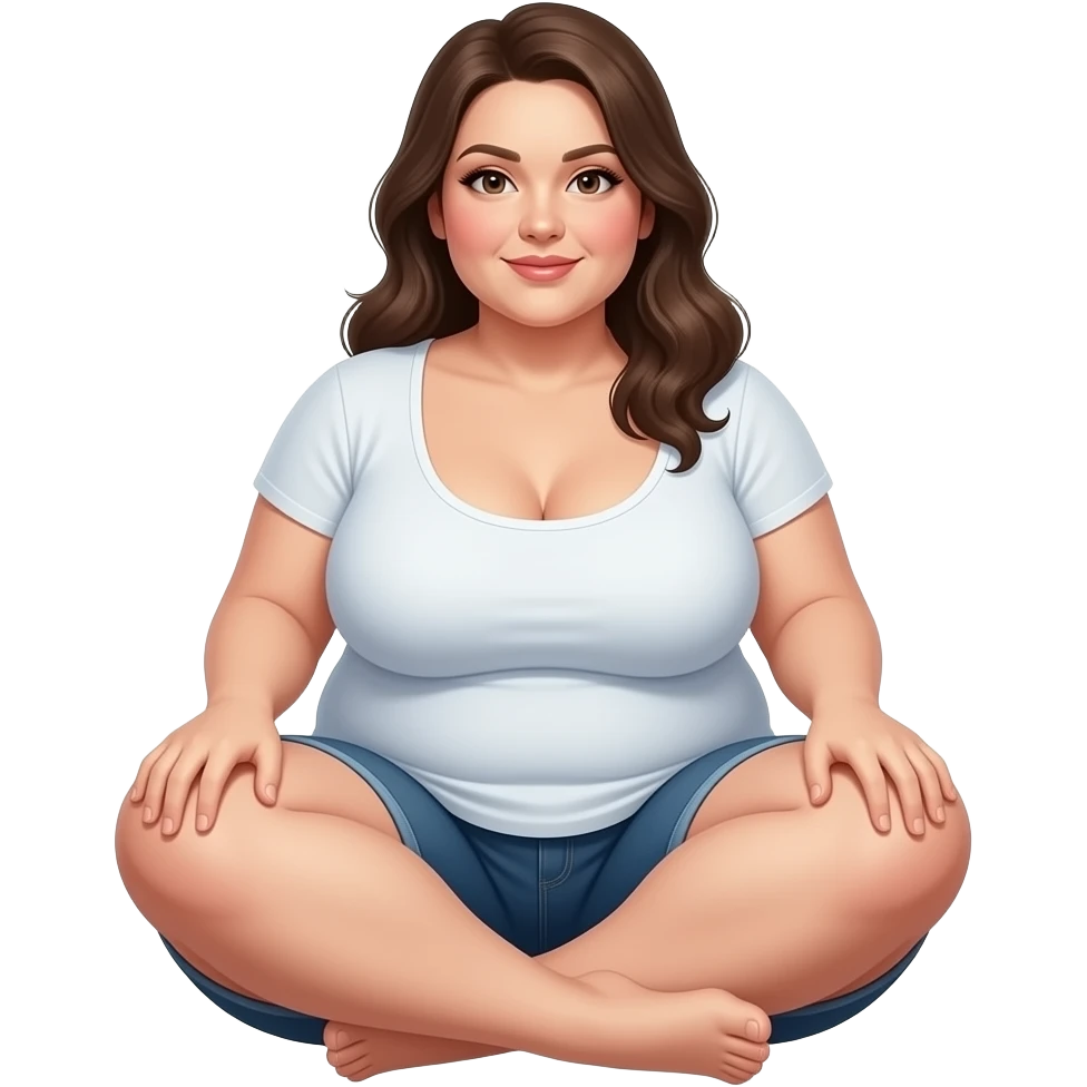 Thick, Busty, Curvy woman with big booty face sitting emoji