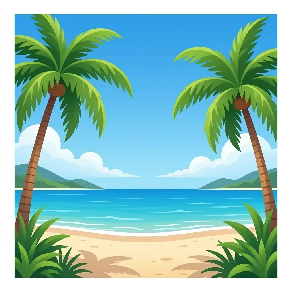 Awesome beach emoji