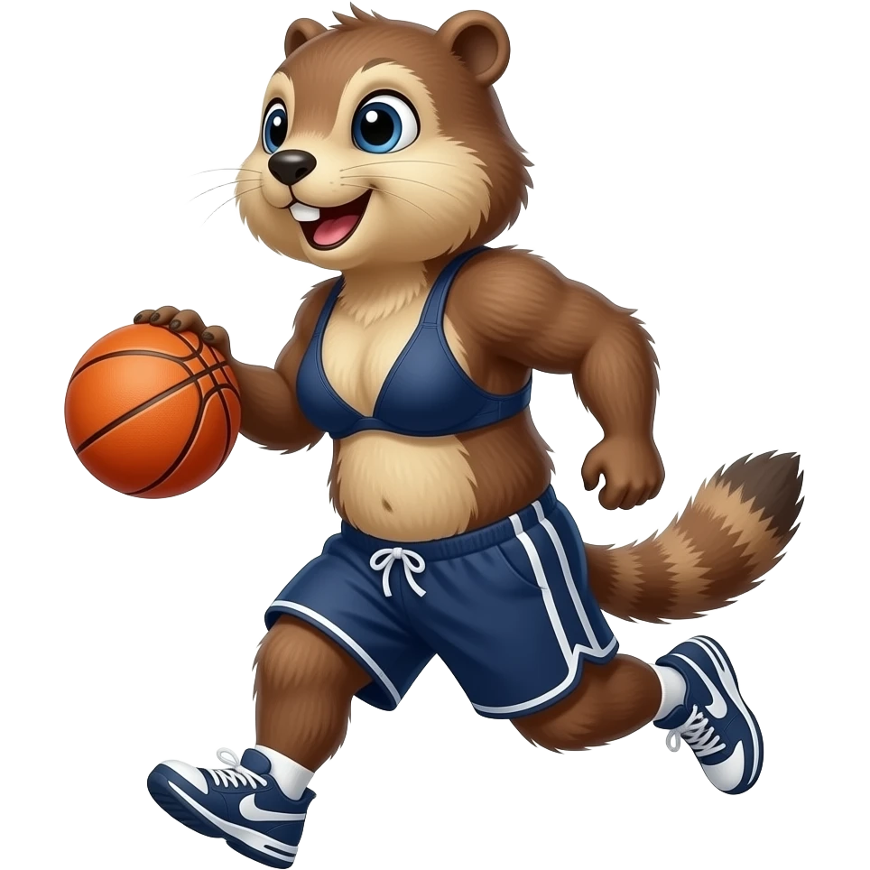 Marmotte qui fait le jogging avec basquettes short et brassière emoji