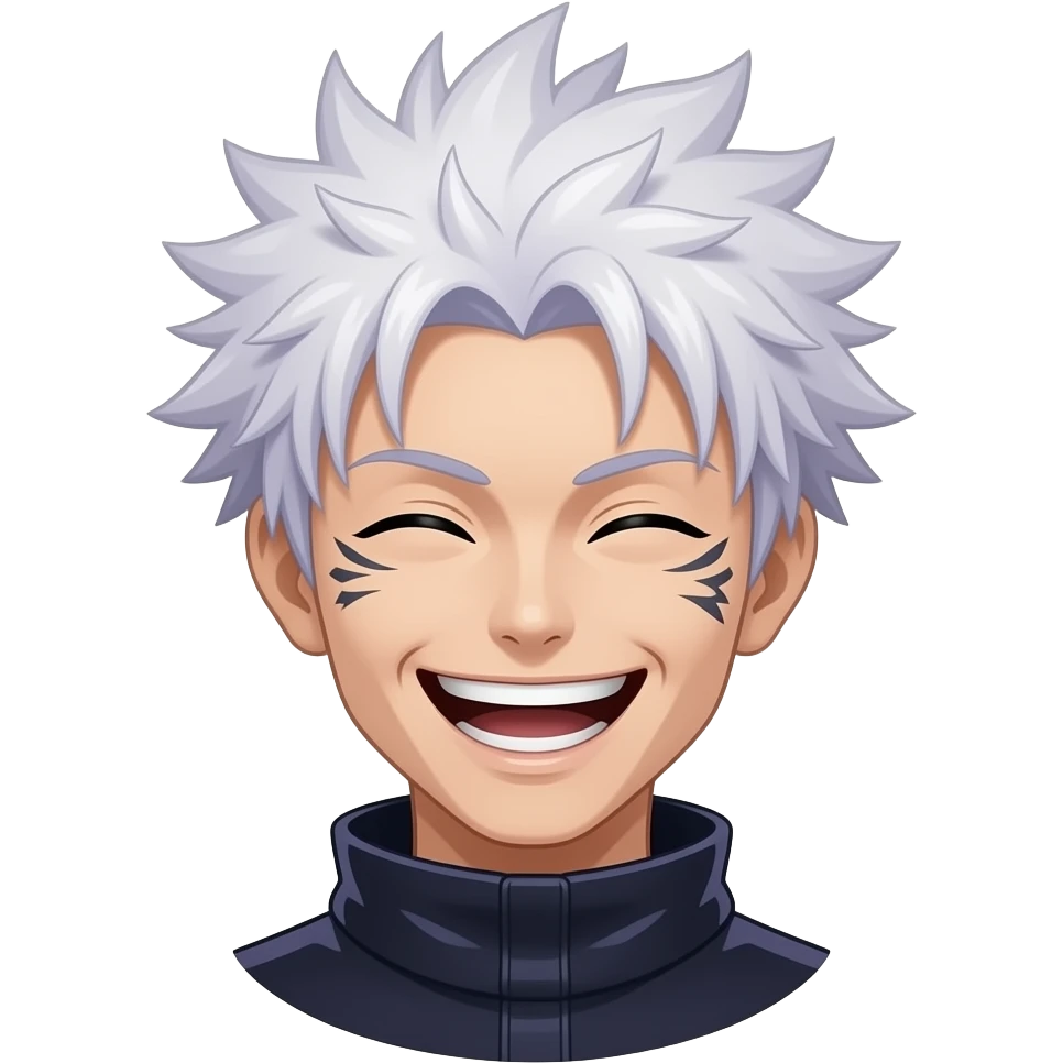 Gojo with laughing emoji