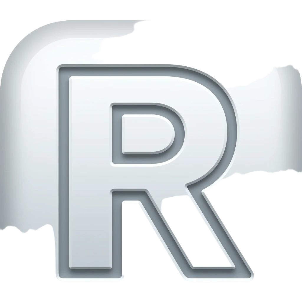 An icon showing a r emoji