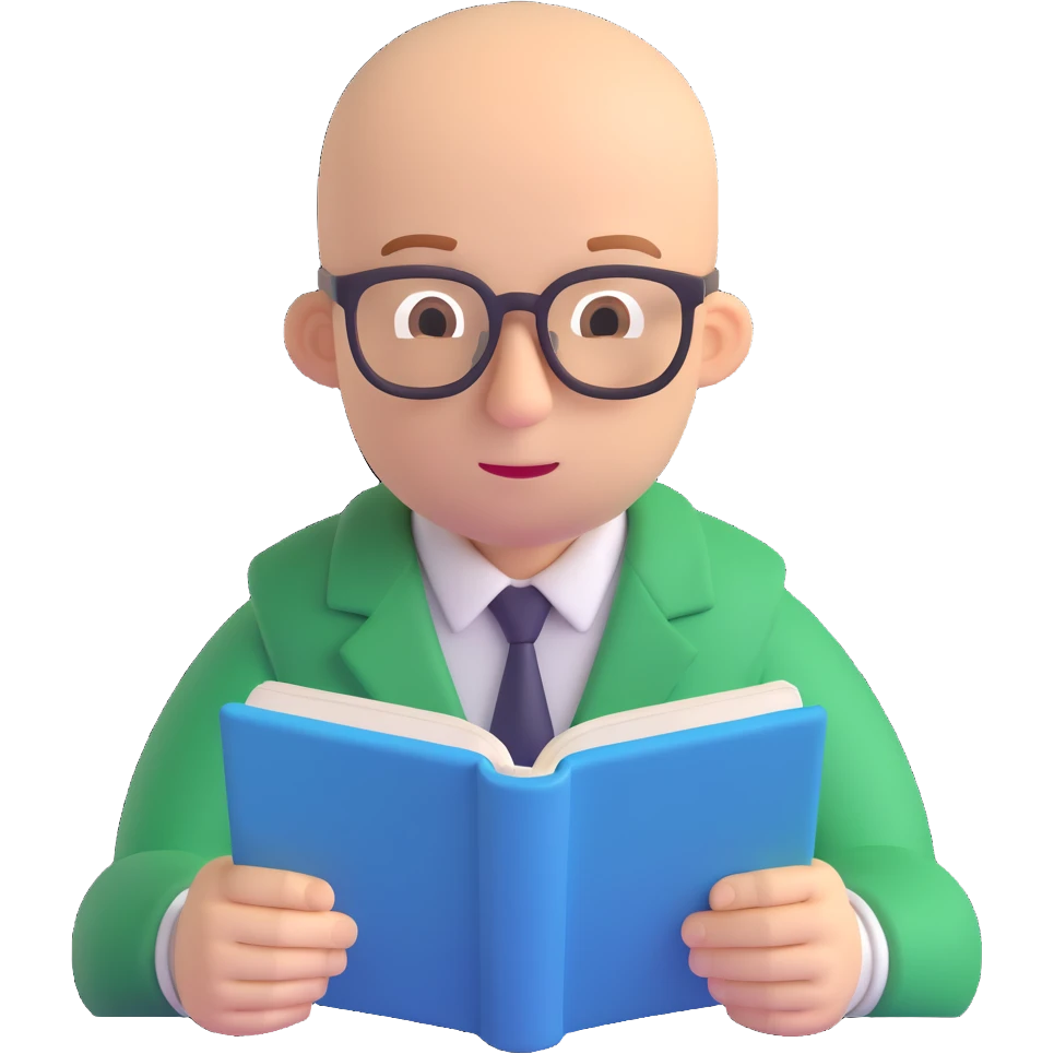 Angry man bald with glasses reading emoji