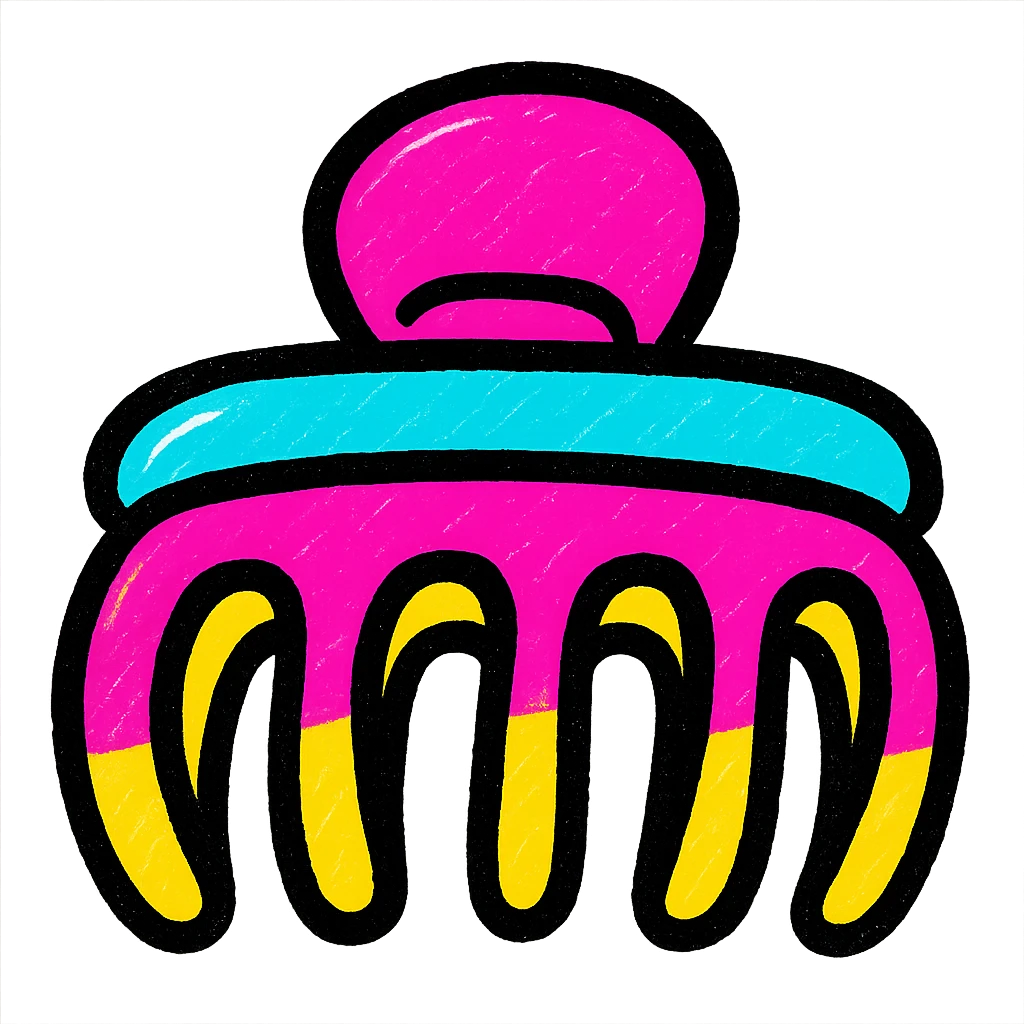 hairclip, vibrant and playful, pop colors style emoji
