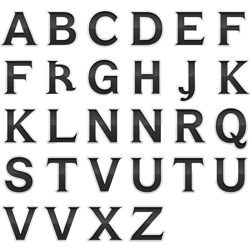 I need emoji-pack with full russian alphabet. Style - black colour, montserrat emoji