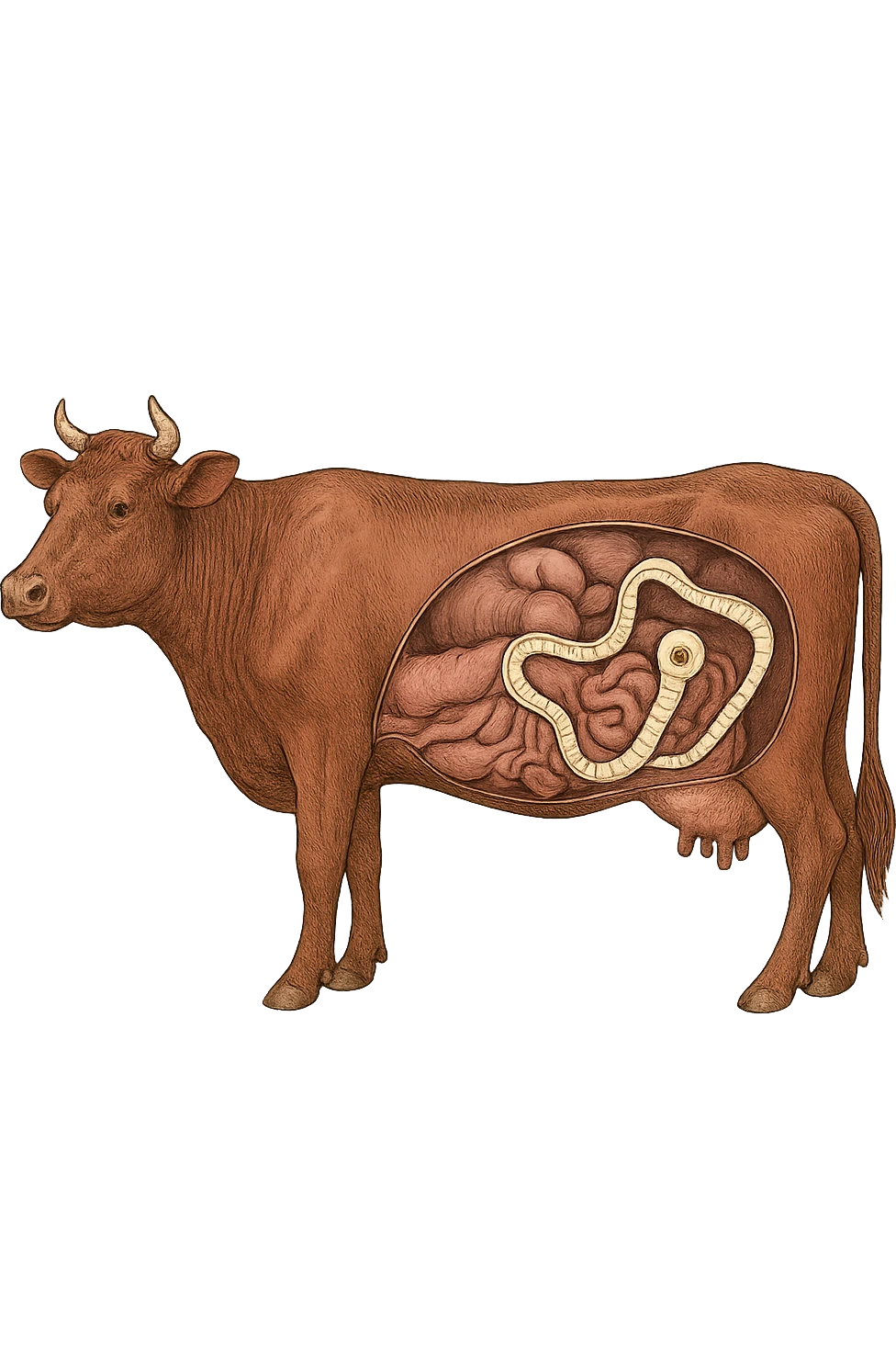 bovino con tenia saginata emoji