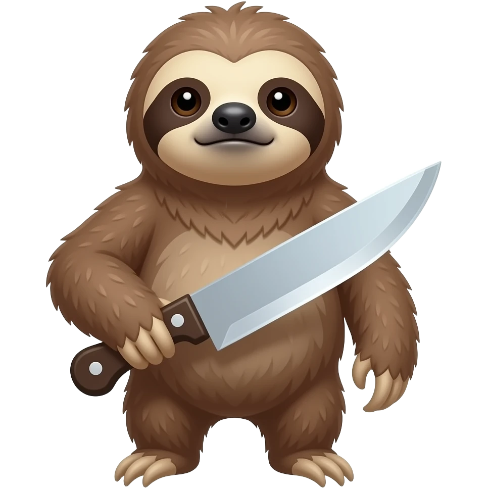 angry sloth width knife emoji