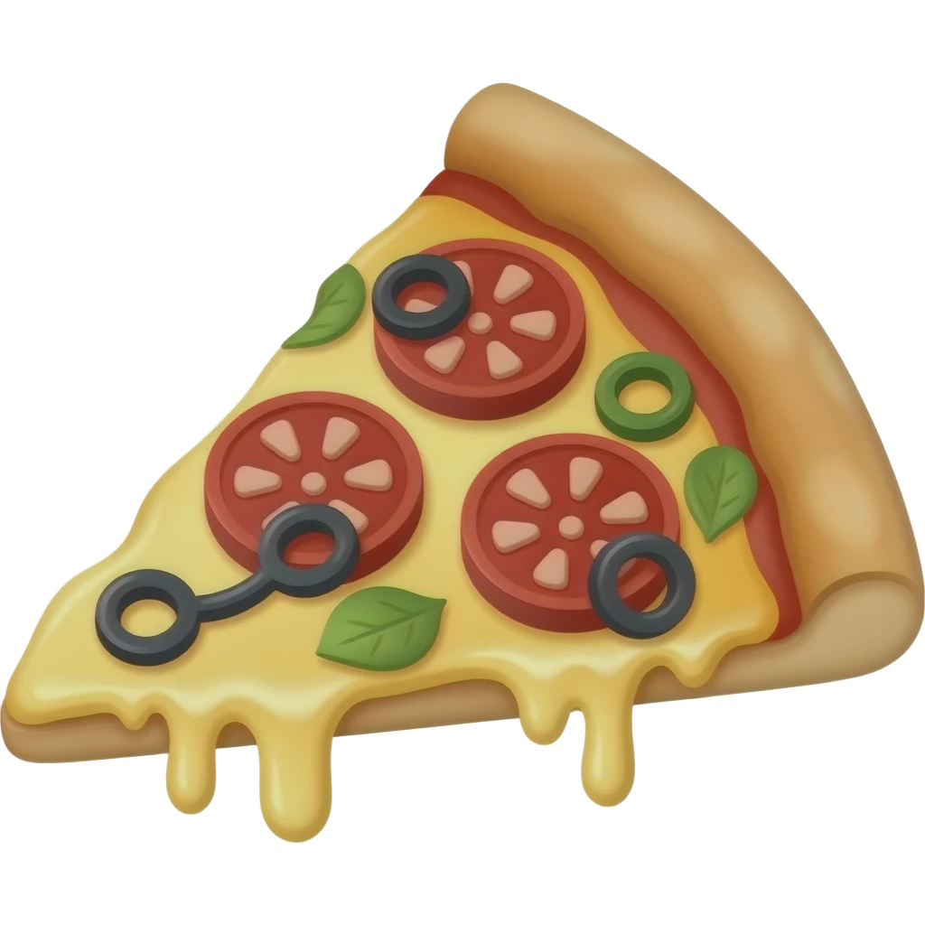 Vegan margherita pizza slice emoji