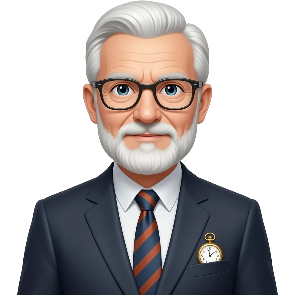 Anciano con trage y relog de bolsillo emoji