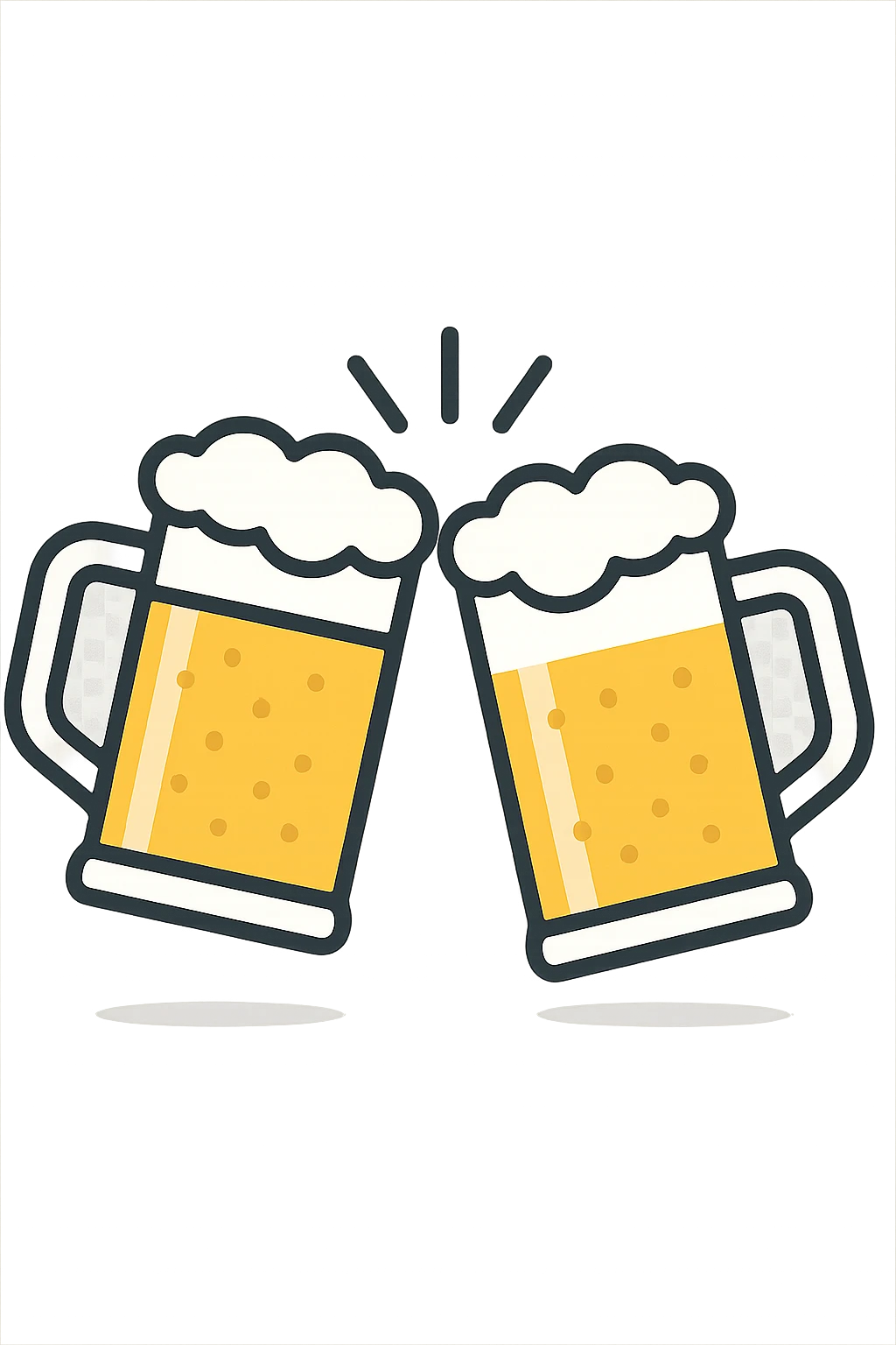 2 drink che fanno brindisi di birre senza mani emoji