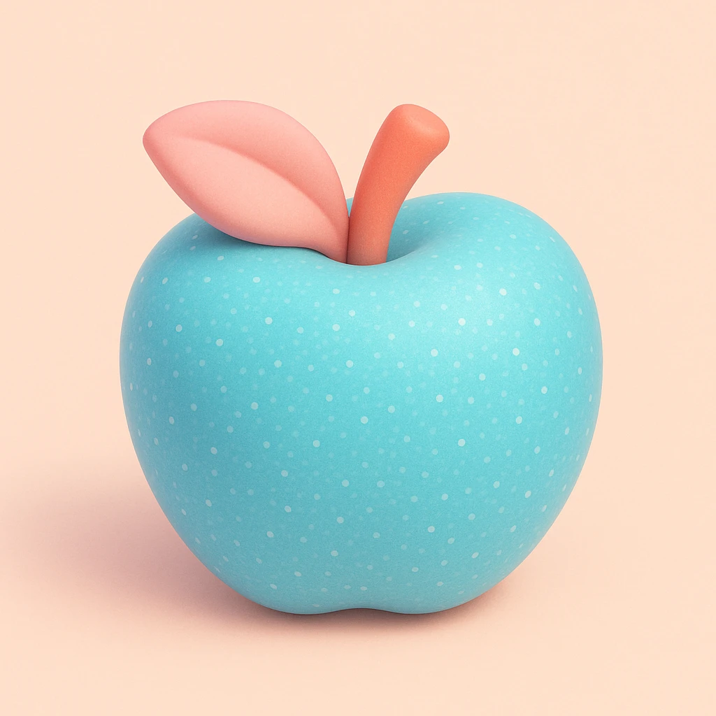 glitter green apple emoji