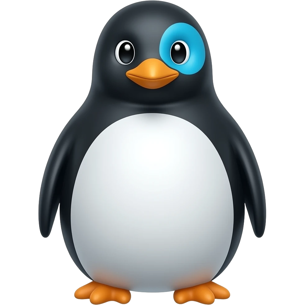 penguin with blue side eye emoji