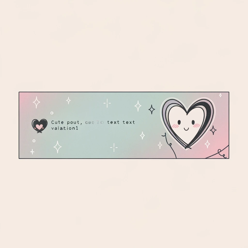 pastel emo banner with a heart accent, cute, expressive, minimal, variation 1 emoji