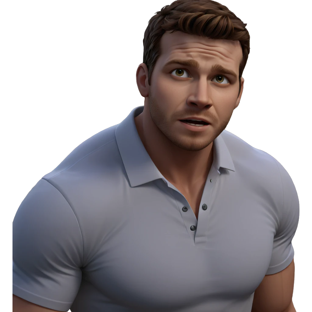 muscular male in white shirt emoji