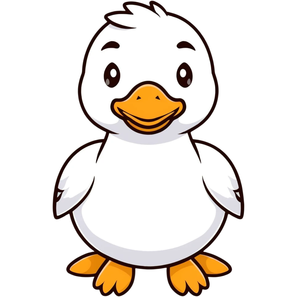 Plush toy goose, white emoji