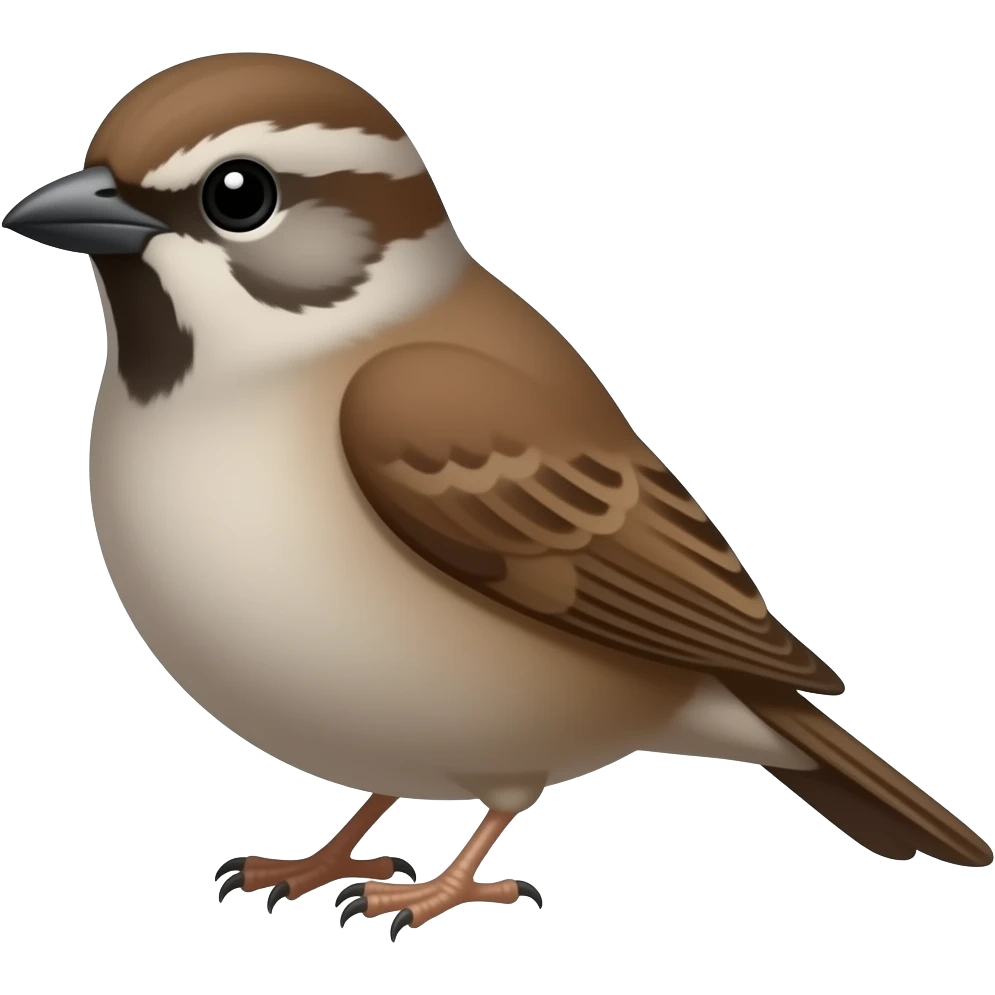 un pajararo pequeño de color solo marron y difuminado el color marron emoji