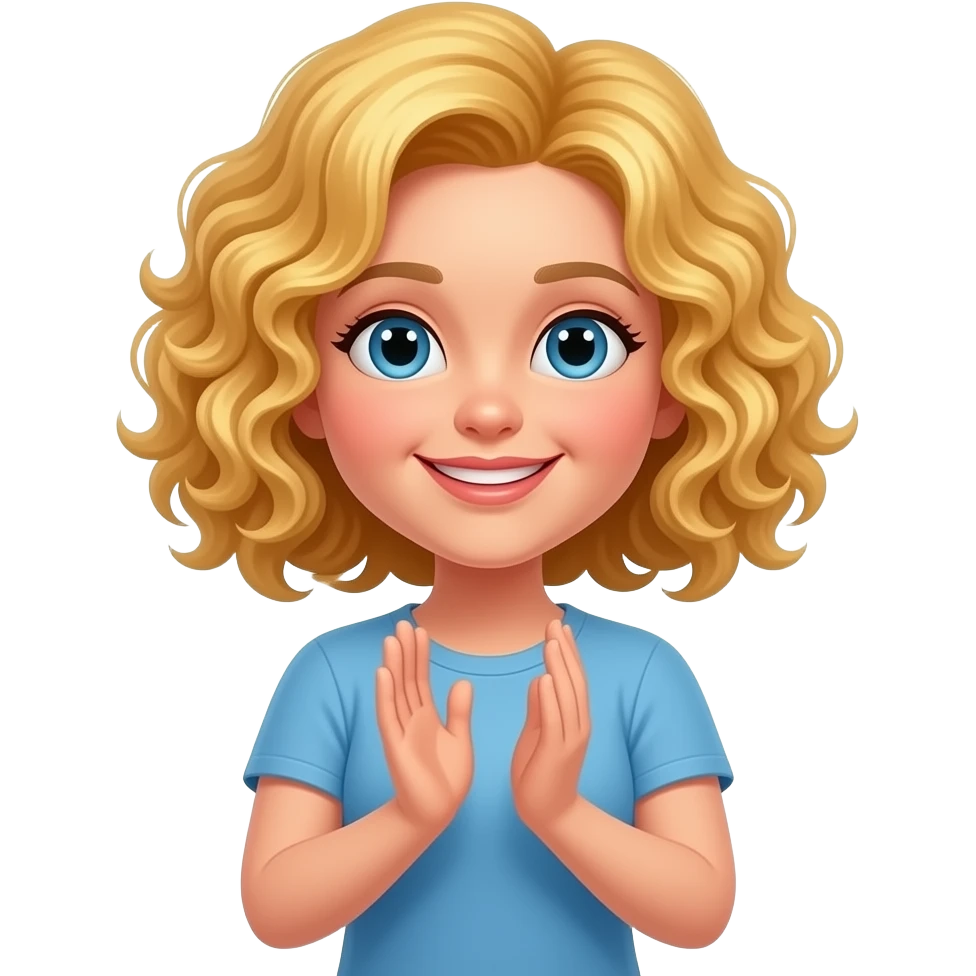 blonde curly bob clapping with both hands emoji
