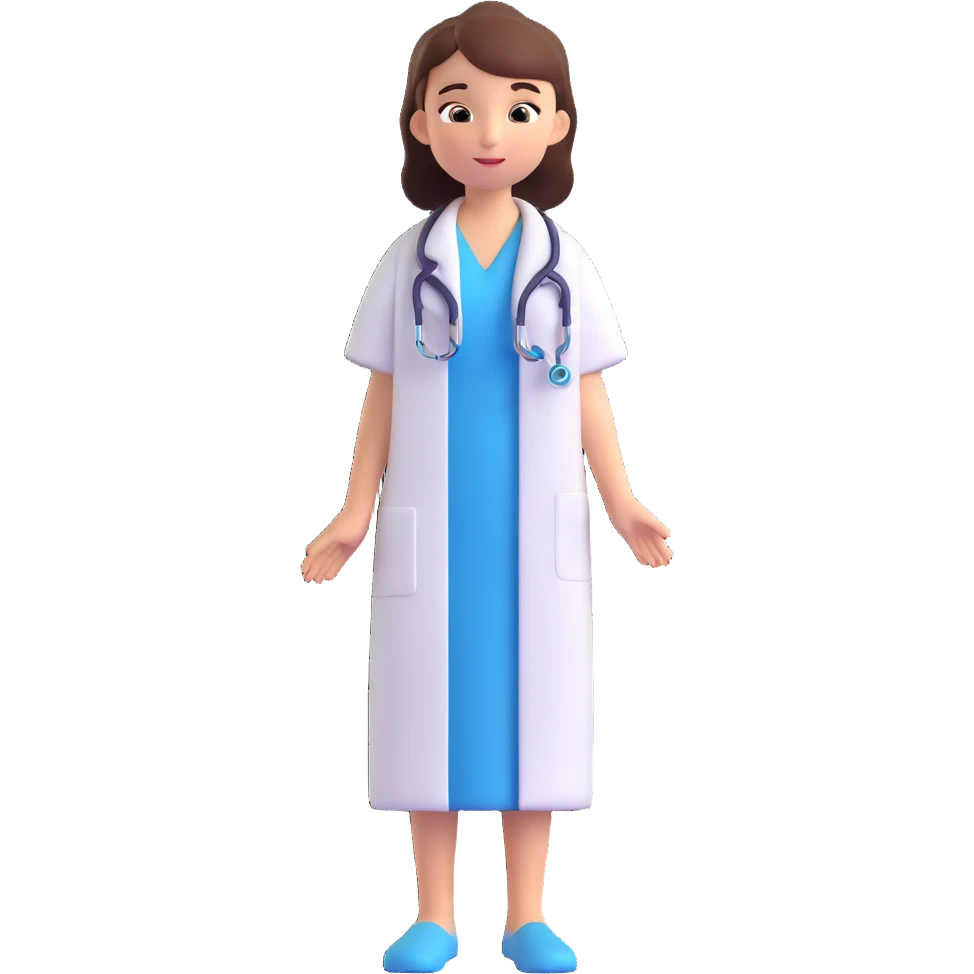 A beautiful, thin girl in a medical gown emoji