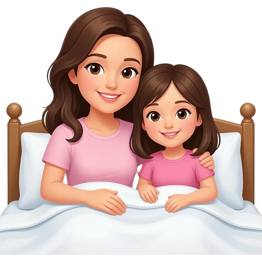 mom and daughter in same bed emoji emoji