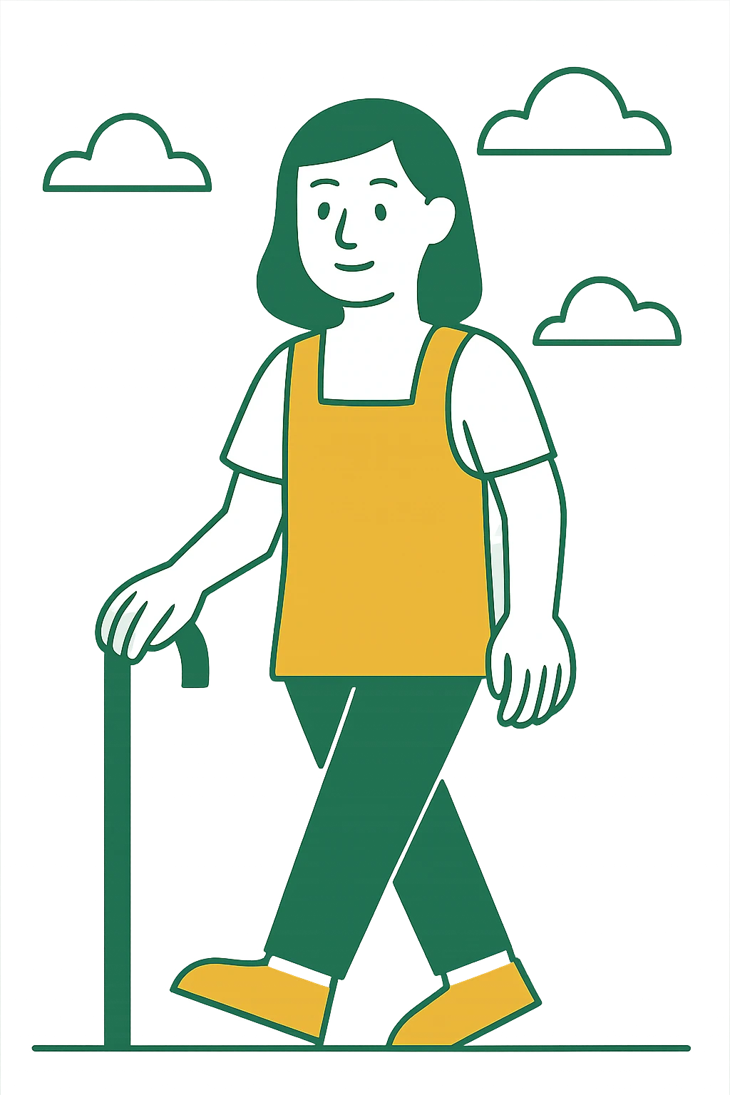 least restrictive environment, minimalistic, green gold and white color scheme, clean lines emoji