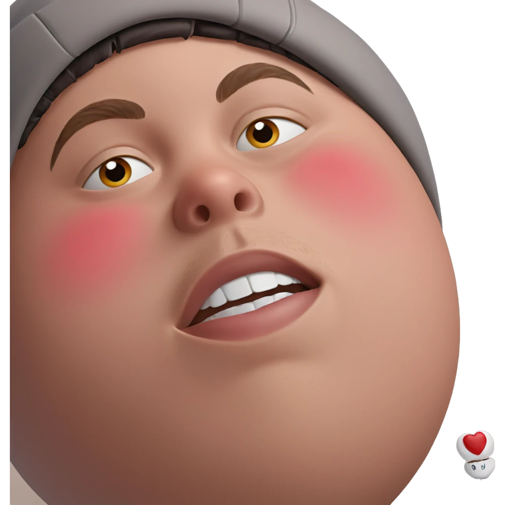 boy with hat and heart emoji