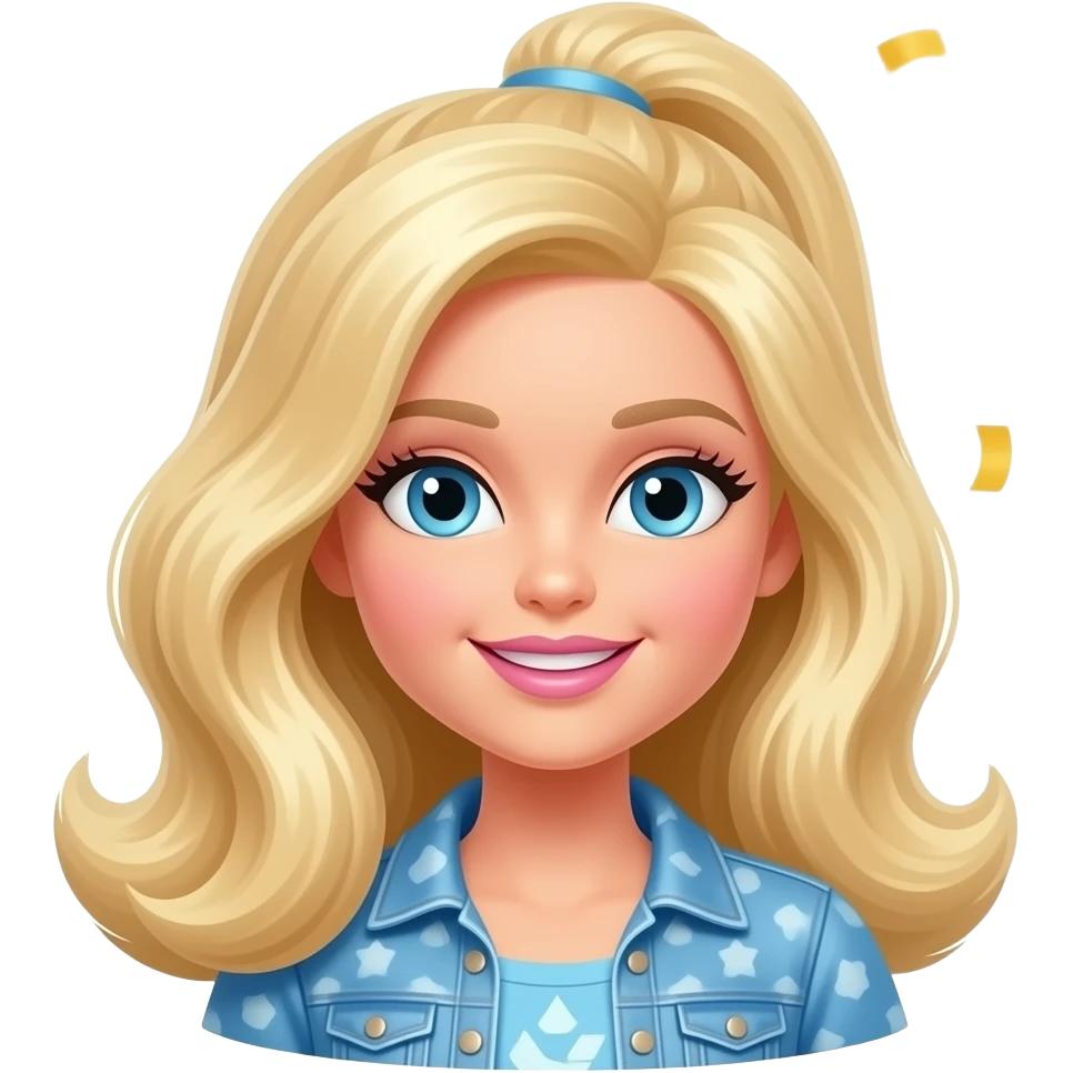 blue yellow ParConfetti (falling, scattered) inspired by Barbie colour palette emoji