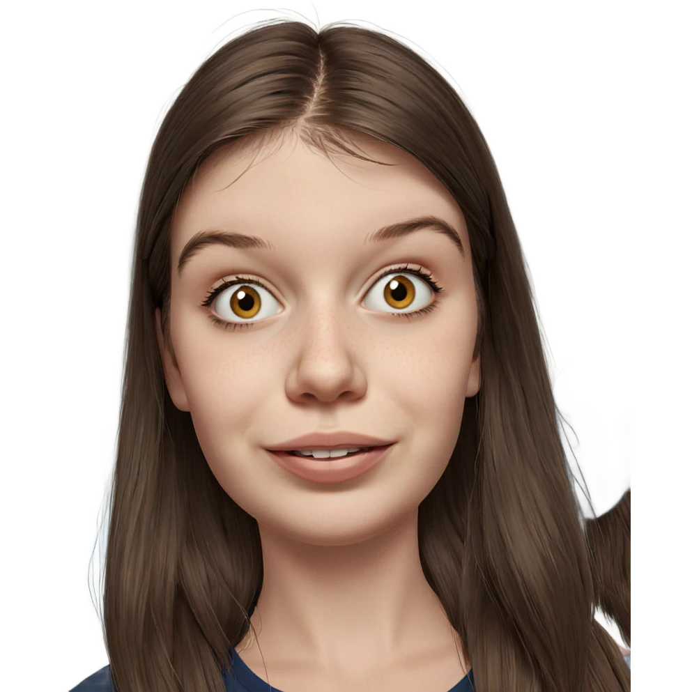 smiling girl with brown hair emoji