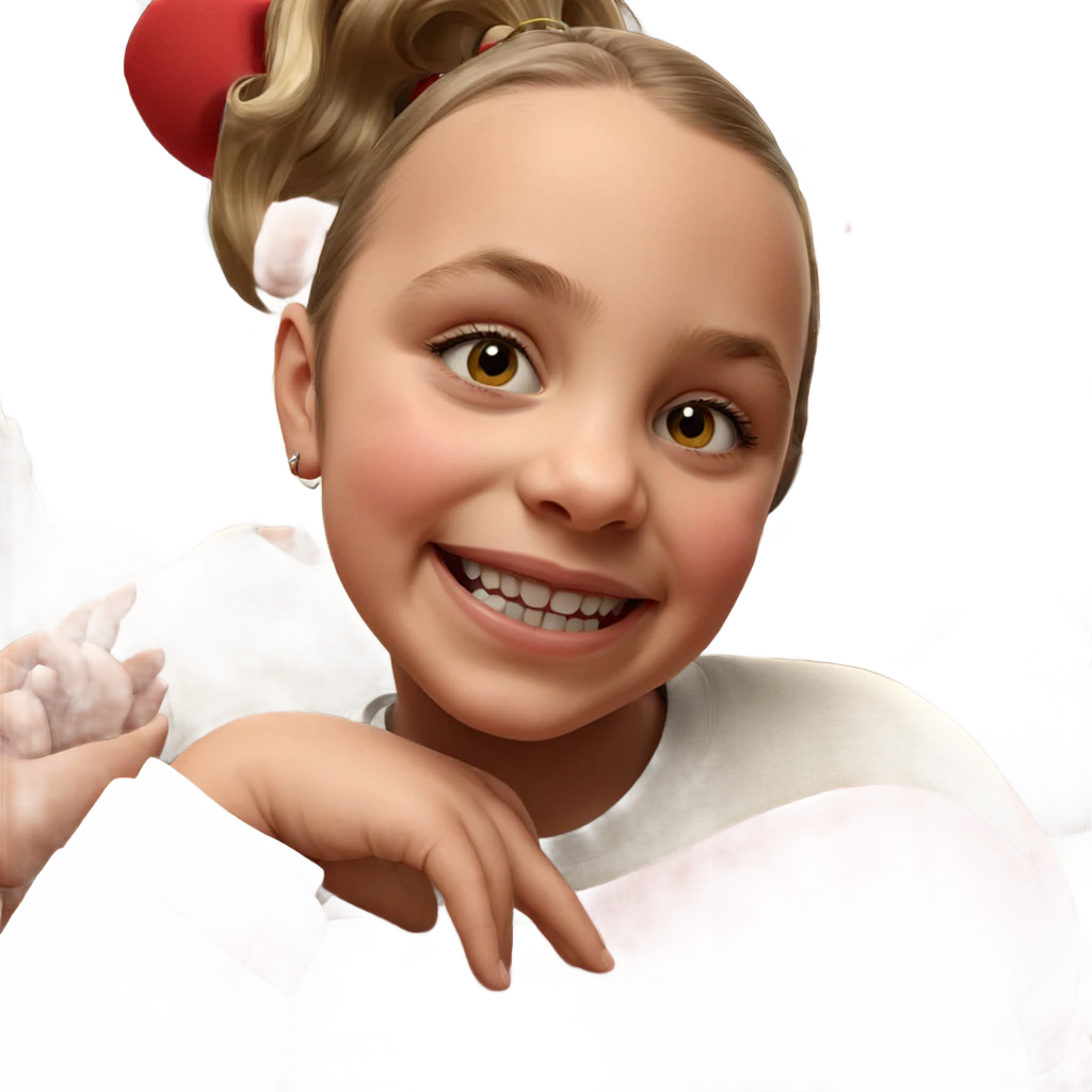 girls smiling by christmas tree emoji