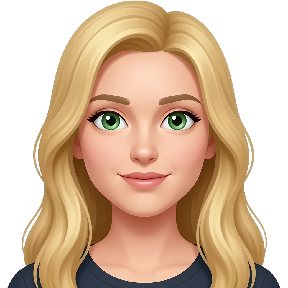 Long blonde hair green eyes emoji