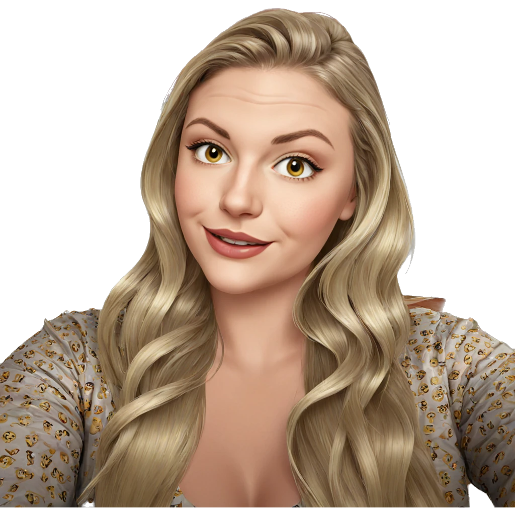 smiling blonde girl portrait emoji