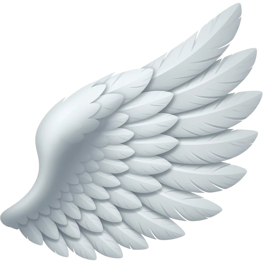 Wings with more feathers horizontally wide emoji