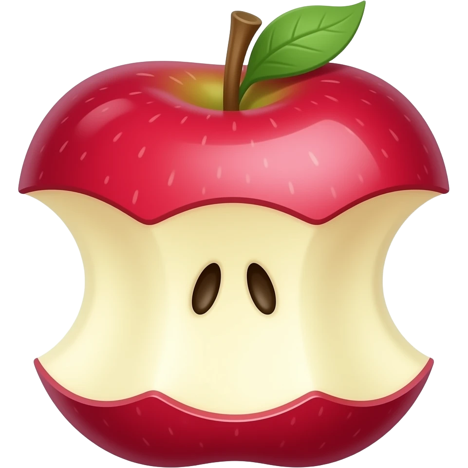 Pink bitten apple emoji