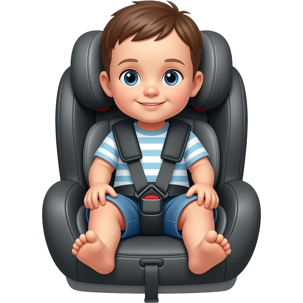 Toddler son sitting on the car seat emoji