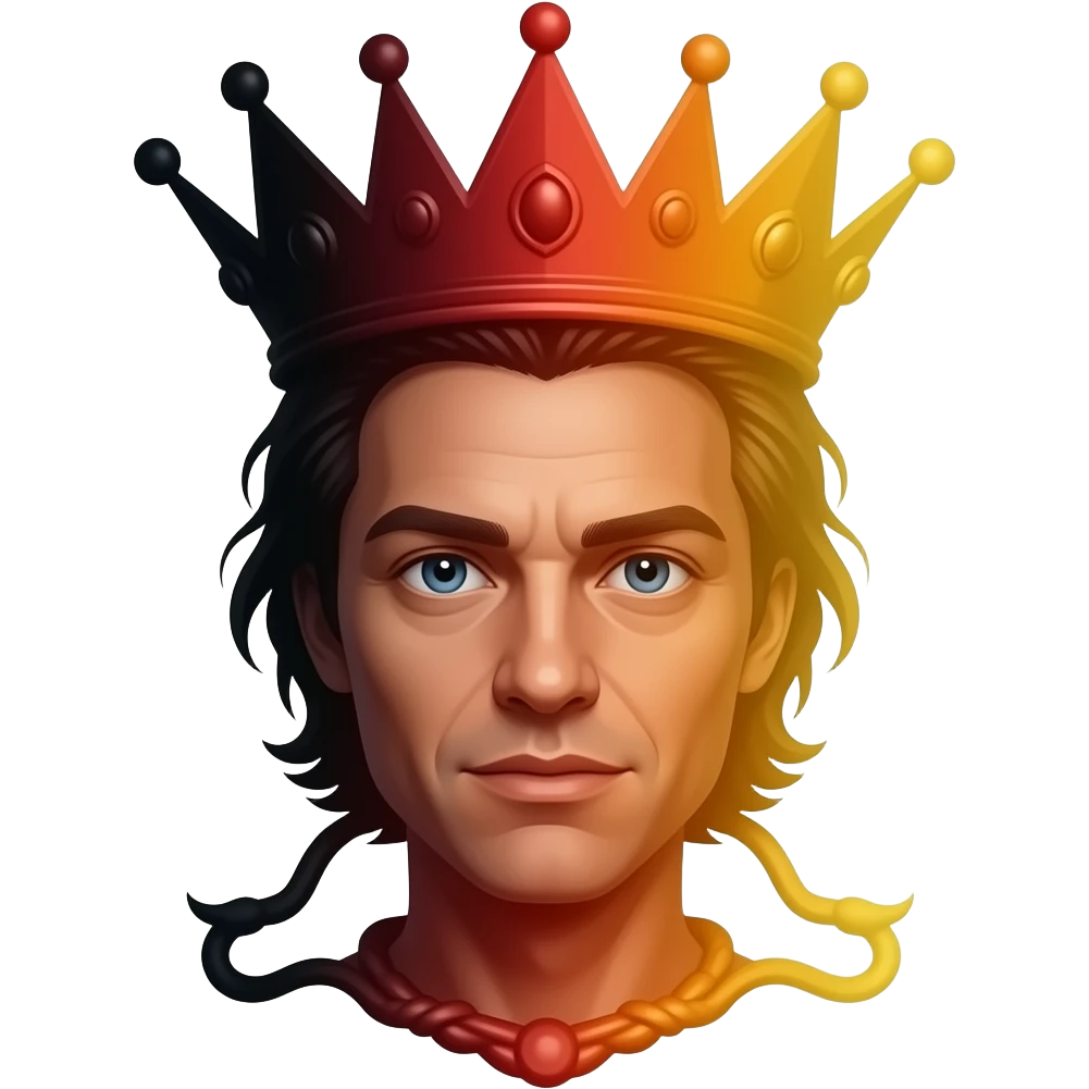 crown emoji space owner space crown emoji in black red orange and yellow all blended together emoji