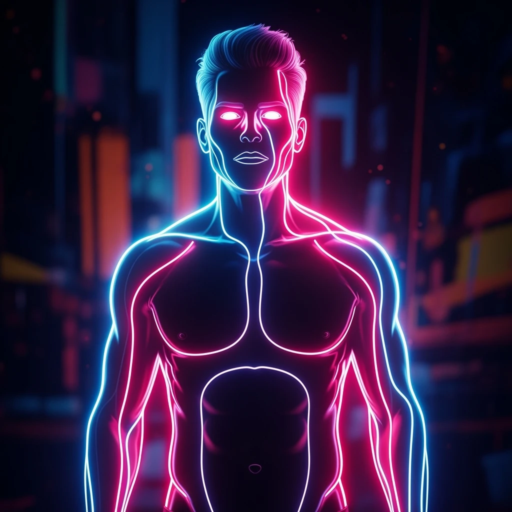 make him in neon emoji