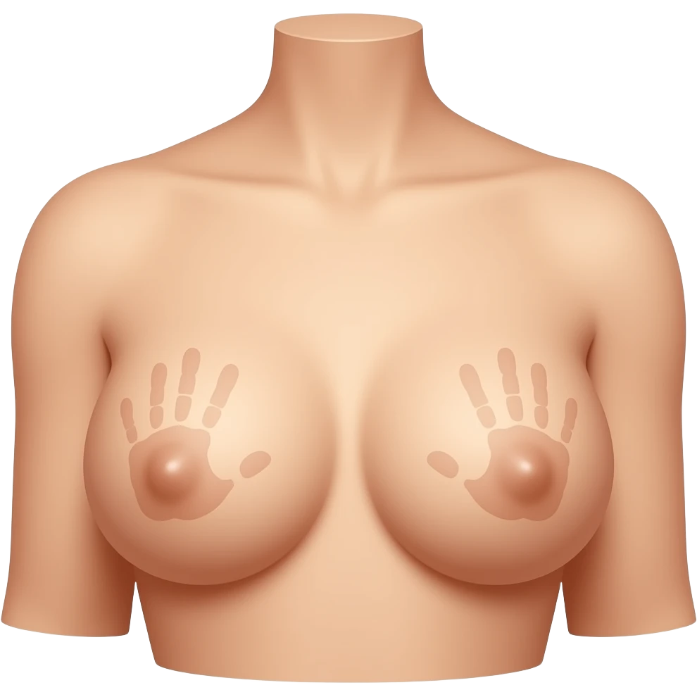 Seins nu avec tétons avec traces de mains emoji