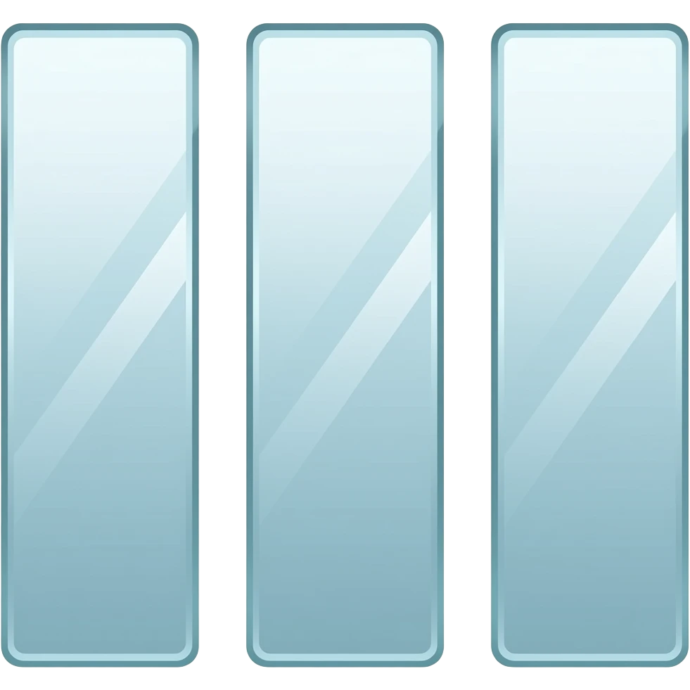 three parallel panes of glass emoji