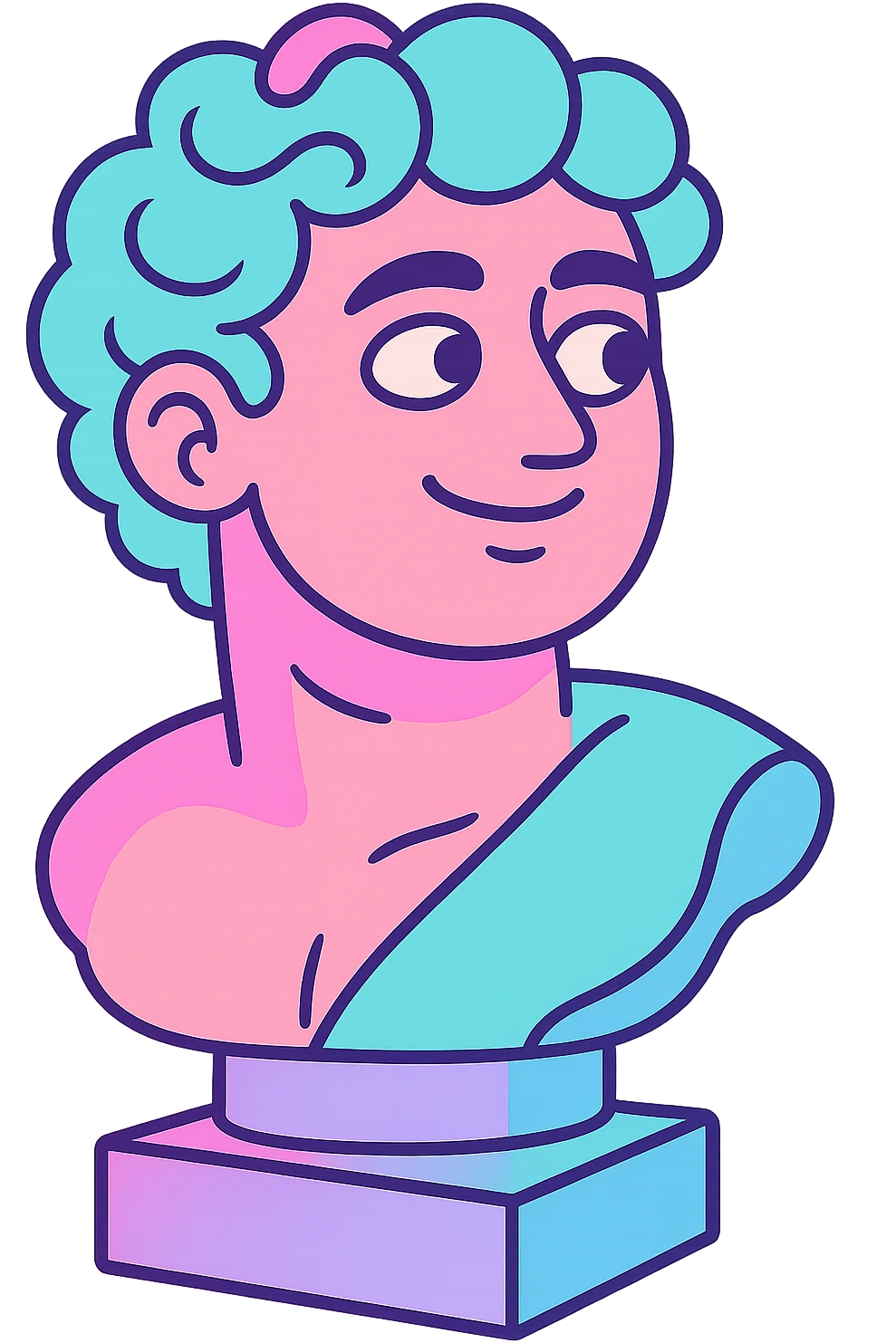vaporwave style marble bust, pastel colors emoji