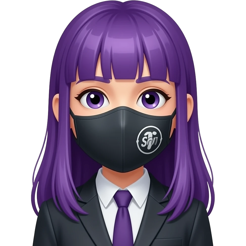 girl with long purple hair with a MASKTOK CALLSIGN SODO sign emoji